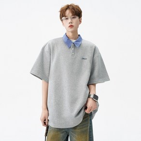 ANYOU 폴로 셔츠 루즈핏 패션 남성 여름 반팔티셔츠 M-3XL