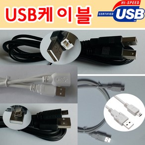 USB케이블 모음 USB AM-AF USB연장선 AM-BM 마이크로5핀 미니5핀 최상품질 프린터연결 USB, 미니, 100cm, 1개