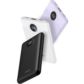 [달리컴퍼니] 코끼리 PD 22.5W 미니 LCD 고속 보조배터리 10000mAh, 블랙, 블랙