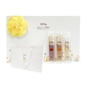 [국내산 천연 꿀] 아카시아 야생화 밤 3종 꿀스틱 단체선물 세트 + 쇼핑백, 1세트, 360g
