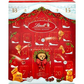 린트 베어 어드벤트 캘린더 24개입 250g 고급 밀크 화이트 초콜렛 크리스마스 곰돌이 선물 Lindt Bea, 1개