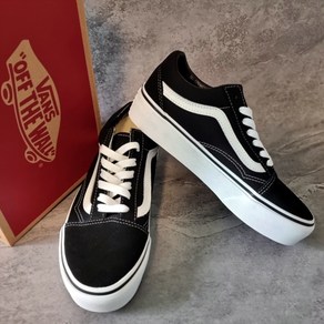 반스 올드스쿨 플랫폼 블랙 화이트 운동화 키높이 스니커즈 VANS 국내패장판