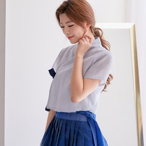 생활한복 실과바늘 여름 생활 한복 순수 하늘 저고리