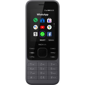 노키아 6300 4G  언락  듀얼 SIM  Wi-Fi 핫스팟  소셜 앱  구글 지도 및 어시스턴트  파우더 화이트, 4GB, Light Chacoal