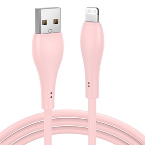 아이오네우스 마카롱 고속 충전 USB 아이폰 케이블 CB-I2I, 1개, 분홍색, 2m