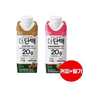 빙그레 더단백드링크 250mL 커피맛8+딸기맛8 /단백질보충음료/우유/무배, 1세트