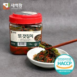 새벽팜 용기형 1인 김치 단품 1.2kg 아이스박스 포장 국내산 100% 간편한 소포장 1인가구 여행용김치 여행김치 갓김치, 1개