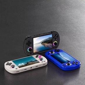 [CTK] ANBERNIC 앤버닉 RG40XX H 슬림형 게임기 레트로 게임 콘솔 3200mAh 4인치, 블루, 64G+256G(11000+게임)