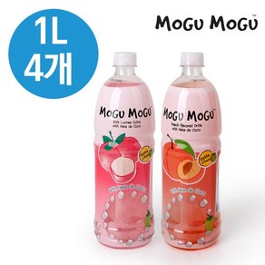 모구모구 코코넛 젤리 과일음료 1L 4개(리치맛 복숭아맛), 4개