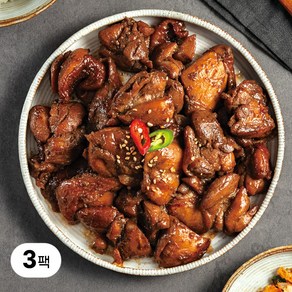 [선미식가 살살찜닭] 100% 순살 닭다리살 간장찜닭 간편 한끼식사 2중포장(냉동), 3개, 200g