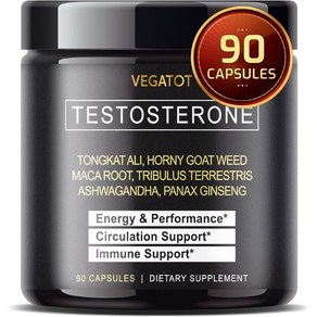 VEGATOT Testo 지원 - Tongkat Ali Panax Ginseng Maca Root Ashwagandha Tribulus로 성능 향상 에너지 체력 순환