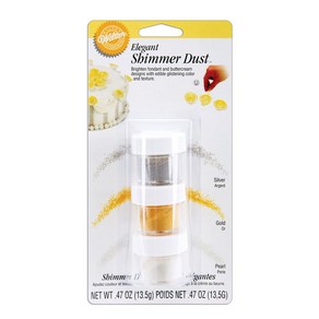 식용펄 윌튼더스트 쉬머링 반짝이 13.5g / Wilton Shimme Dust Slive-Gold-Peal (3), 1개