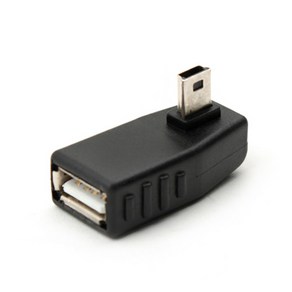 Coms USB2.0(F) to 미니5핀 좌향 꺽임 젠더/BE579/Mini5P/왼쪽 꺽임/충전+데이터 전송/기억자 꺽임형으로 협소한 공간에 활용, 1개