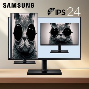 삼성 중고모니터 24인치 FHD IPS 모니터 LF24T452FQ 엘리베이션 스위블 틸트 피봇 75Hz HDMI DP, 60cm, 24T452