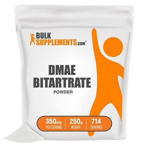 벌크 서플리먼츠 닷컴BULK S.COM 서플리먼츠.com DMAE 비트라르산 파우더 250g ATP 콜린 영양 셔플리먼트, 1개