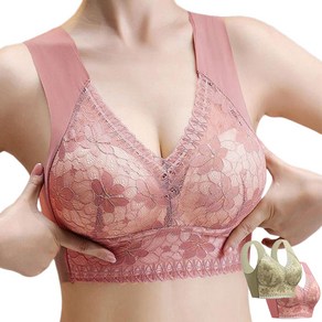 KAQIA 여성 브래지어 노와이어 여성 속옷 심리스 스포츠 브라 2세트