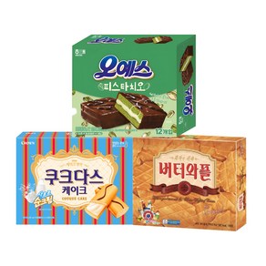 해태 오예스 피스타치오 360g+버터와플 316g+쿠크다스케이크 154g, 1개