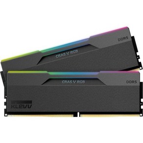 KLEVV CRAS V RGB DDR5 32GB 2x16GB 6000MHz CL30 A-DIE 1.35V 게이밍 데스크톱 램 메모리 SK하이닉스 칩 XMP 3.0 / AMD 엑, 32GB (2 x 16GB)_6000MHz  블랙