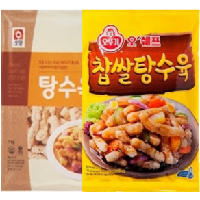 오뚜기 찹쌀 탕수육 1kg+사조 탕수육1kg, 2개, 1kg