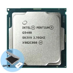 인텔 PC 데스크탑 FC-LGA 14 나노 듀얼 코어 1151 컴퓨터 펜티엄 프로세서 CPU G5400 3.7G 512KB 4MB 랜드, 한개옵션0