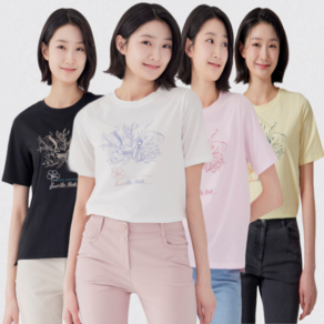 [지센창원]여성 소로나 원포인트 라운드 반팔 티셔츠 4색 LSTSP373