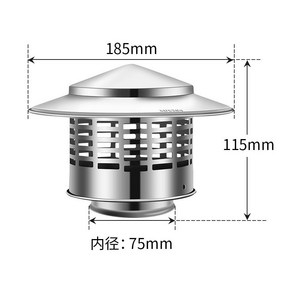 연통 스텐 스테인리스 삿갓 뚜껑 흡출기 역화 굴뚝 화목난로 역풍방지기, 75형