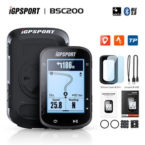 Igpspot Bsc200 Igs 200 GPS 자전거 컴퓨터 무선 속도계 자전거 디지털 앤트 블 루트 네비게이션 스톱워치 사이클 주행 거리계, 1)BSC200 Standalone