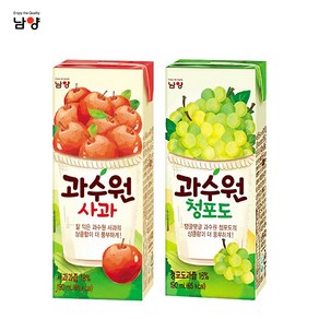 남양 과수원 190mL x24팩(1box) 사과 청포도 복숭아 오렌지/과일주스, 24개