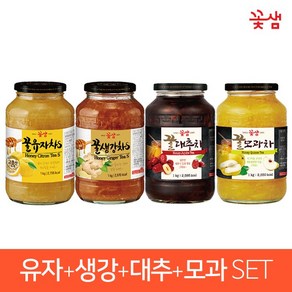 꽃샘 꿀유자차S +꿀생강차S +꿀대추차 +꿀모과차 SET (4KG), 1개