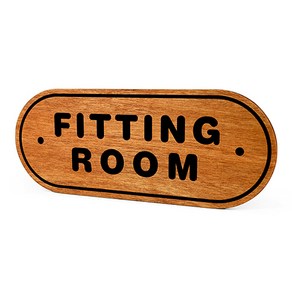 루리앤메리 우드 도어사인 43 FTTING ROOM 표찰 자작나무 부서명 표지판 팻말