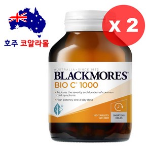 블랙모어스 바이오 C 1000 Blackmoes Bio C 비타민 C 150정 2개 호주코알라몰, 2병