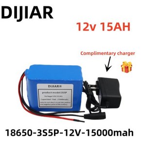 3s5p 12V 15Ah 배터리 팩 18650 리튬 이온 15000mAh DC12.6V 초대형 충전식 BMS 충전기 포함