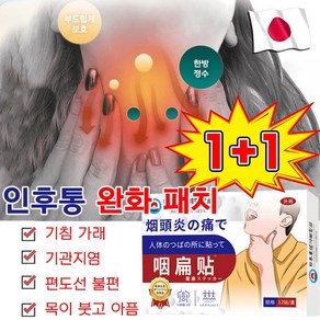 [효과보장!!!] 인후통 완화 패치 기침가래 만성 인두염 패치, 36개입, 1개