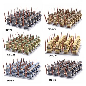 군인 레고 호환 24종 장난감 + 호환레고판 밀리터리 피규어 독일군인 KC인증 국내배송