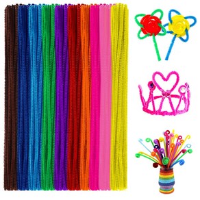 Anvin Pipe Cleanes 100 Pcs 10 Colos Chenille Ste Anvin 파이프 클리너 100 Pcs 10 색 DIY 공예 장식을위한 셔닐 실 줄기 크, 1개, null) 6 mm diamete,