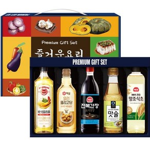 CJ백설선물세트 푸드5종 식용유맛술 식초간장올리고당 푸드5종 셀바이, 1개