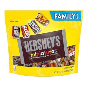 HERSHEY'S Miniatues 다양한 초콜릿 캔디 패밀리 팩 499g(17.6온스), 498g, 1개