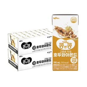 콩앤콩 고칼슘 두유 호두와 아몬드, 48개, 190ml