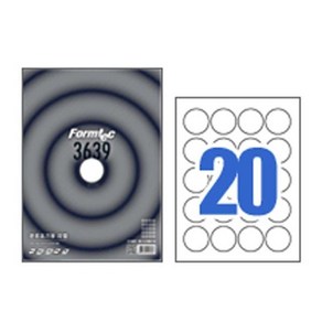 폼텍 분류표기용 원형 라벨 LQ-3639 20매 20칸 38mm sty*19852om