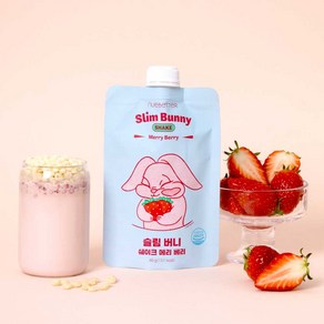 슬림버니 쉐이크 단백질18g BCAA 체중조절 영양밸런스 5개입 (200g) x 1박스, 40g, 5개, 메리베리 딸기맛