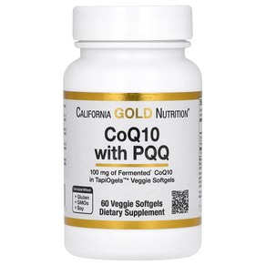 California Gold Nutrition PQQ 함유 CoQ10 100mg 베지 캡슐 60정