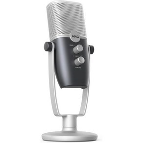 AKG Po Audio Aa USBC 콘덴서 마이크 팟캐스트용 듀얼 패턴 오디오 캡처 모드 비디오 블로깅 게임 및 스트리밍 Blue Silve