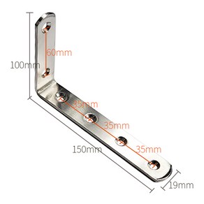 스텐L형 코너브라켓 선반조립 작업대 C 스텐L형 앵글 150x100x19, 1개