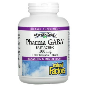네츄럴팩터스 스트레스 써포트 Pharma GABA 100mg 츄어블 120정