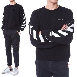 OFFWHITE [명품]오프화이트 다이애그널 기모 맨투맨OMBA058C 99FLE001 1001 58C