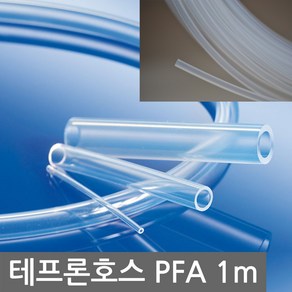 테프론 호스 튜브 PFA 투명색 국산 외경1/8~1/4인치 3~6mm 1m단위 판매 튜빙 내약품성 비점착성 저마찰성 내부식성 내후성 내열 내한 불소수지 전자 통신 의료 화학 반도체, 3㎜×2㎜×1m