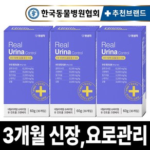 펫생각 강아지 신장 신부전 영양제 관절 요로결석 혈뇨 방광염 비뇨 질환 보조제 크랜베리 귀리 60g, 30회분, 유리너리+결석, 3개