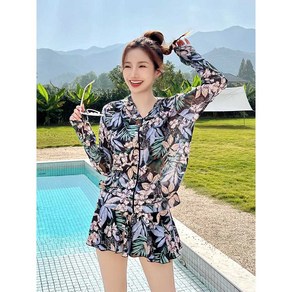 아줌마수영복상의 할머니래쉬가드 50대 부모님 캡내장반팔래쉬가드 엄마 블랙세트, 1개, 검정 수영 세트 XL