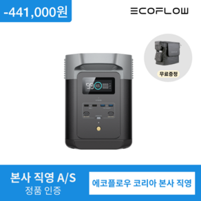 [본사직영] 에코플로우 EcoFlow 파워뱅크 델타2 DELTA 2 대용량 고속충전 캠핑용 휴대용 220V LFP 인산철 배터리, 1개