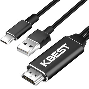 케이베스트 USB C타입 to HDMI 케이블, 2m, 1개